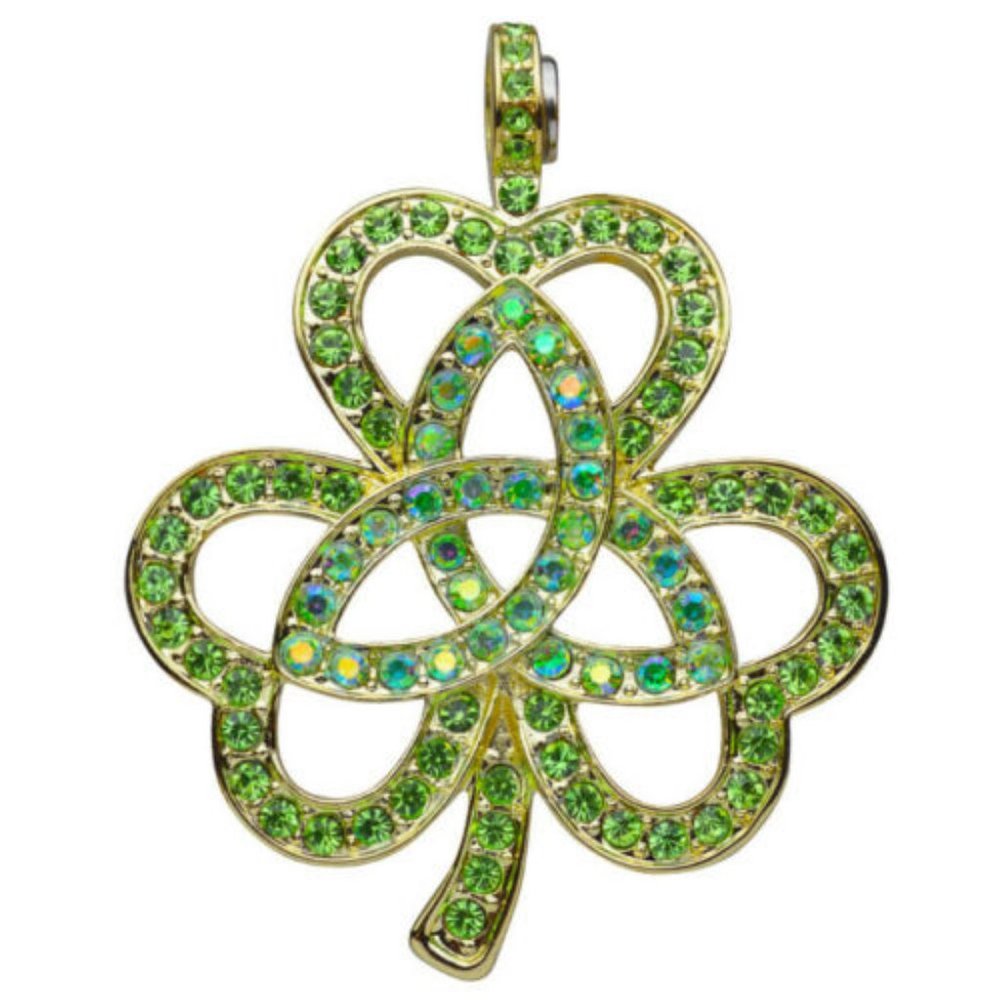Kirks Folly Celtic Shamrock Magnetic Enhancer. Green Crystals. St Patrick's Day